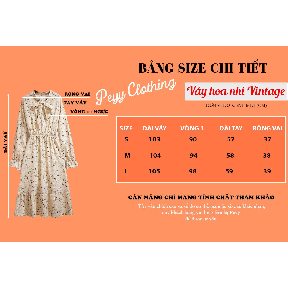 Váy hoa nhí vintage dáng dài bánh bèo tiểu thư ulzzang Hàn Quốc V26 - Peyy Clothing | BigBuy360 - bigbuy360.vn