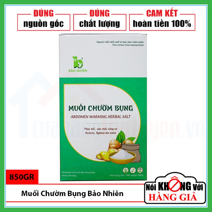 [CHÍNH HÃNG] Bảo Nhiên Muối Chườm Bụng Săn Bụng Giảm Eo Mờ Rạn Hộp 850Gr | Cuahangtructuyen.vn