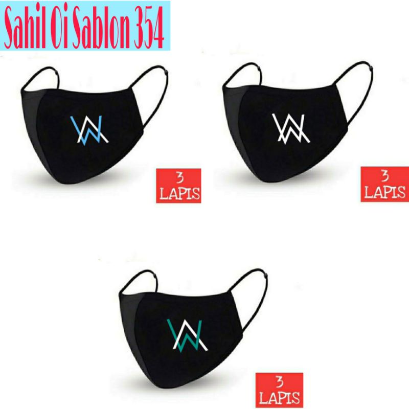 Khẩu Trang Alan WALKER 3 Lớp / ply / scuba Dành Cho Người Lớn Và Trẻ Em