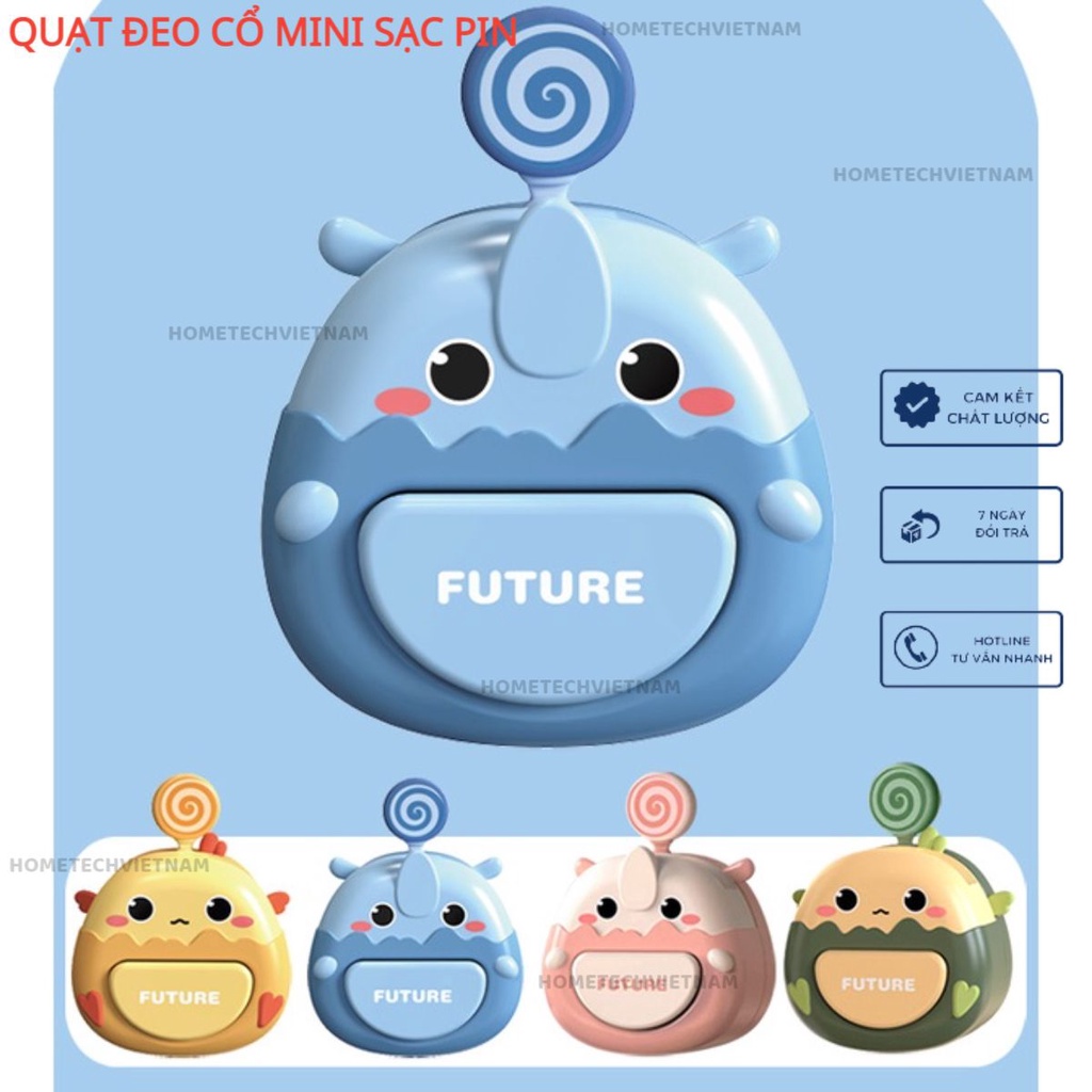 Quạt mini không cánh đeo cổ đẹp sạc pin usb gió siêu mạnh thiết kế siêu dễ thương