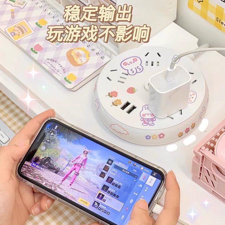 Ổ Cắm Điện Thông Minh Hình Tròn Đa Năng Có Cổng USB Tiện Dụng