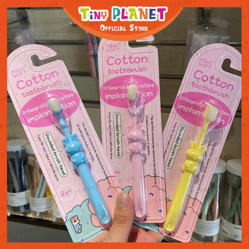 (quà tặng) (BC15075)]Bàn chải đánh răng lông cotton siêu mềm cho bé từ 2 tuổi Mini Soft PK Tkutrang