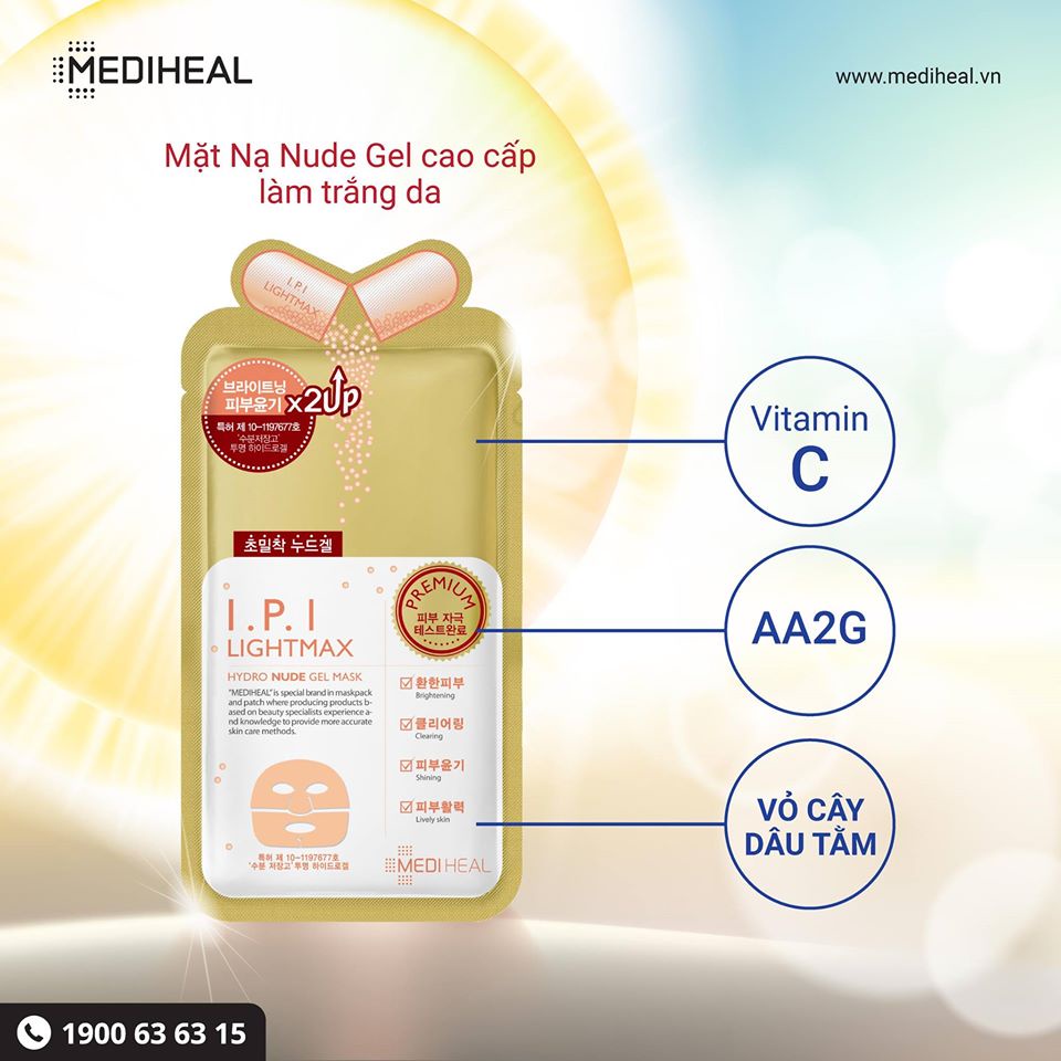 Mặt nạ dưỡng trắng sáng da siêu tốc Mediheal I.P.I Lightmax Hydro Nude Gel Mask 30g | BigBuy360 - bigbuy360.vn