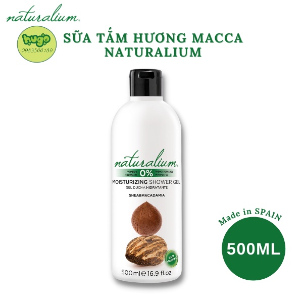 Sữa Tắm Naturalium Thiên Nhiên Hương Macca-Bơ Hạt Mỡ Làm Sáng Da  xuất xứ Tây Ban Nha 500ml Hugo Shop