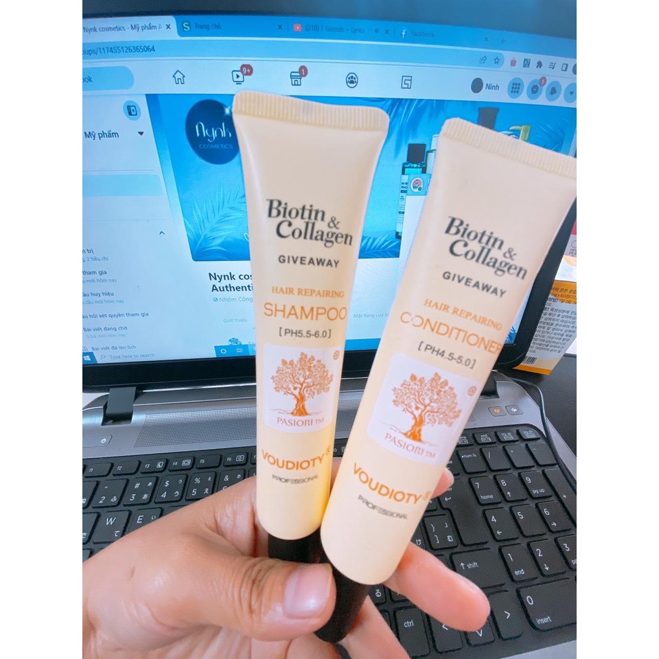 Cặp Dầu Gội Biotin Collagen Mini 30ml