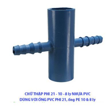 CHỮ THẬP 21 - 8 LY VÀ 10LY PVC (MÀU XÁM) (BỊCH 5 CÁI)