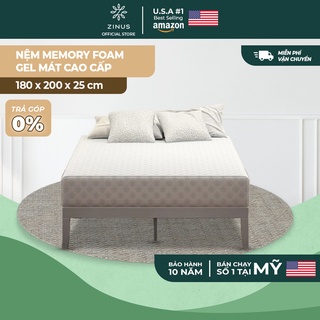 Nệm Foam Cuộn Hút Chân Không Gel Mát Cao Cấp Zinus 180x200x25cm