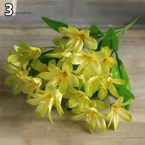 Nhành 24 bông hoa lily giả màu sắc nhã nhặn dùng để trang trí nội thất