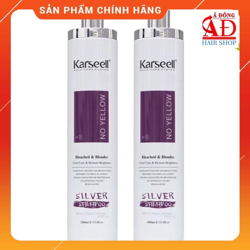 DẦU GỘI TÍM KARSEELL NO YELLOW SILVER SHAMPOO KHỬ ÁNH VÀNG CHO TÓC TRÂNG BẠCH KIM