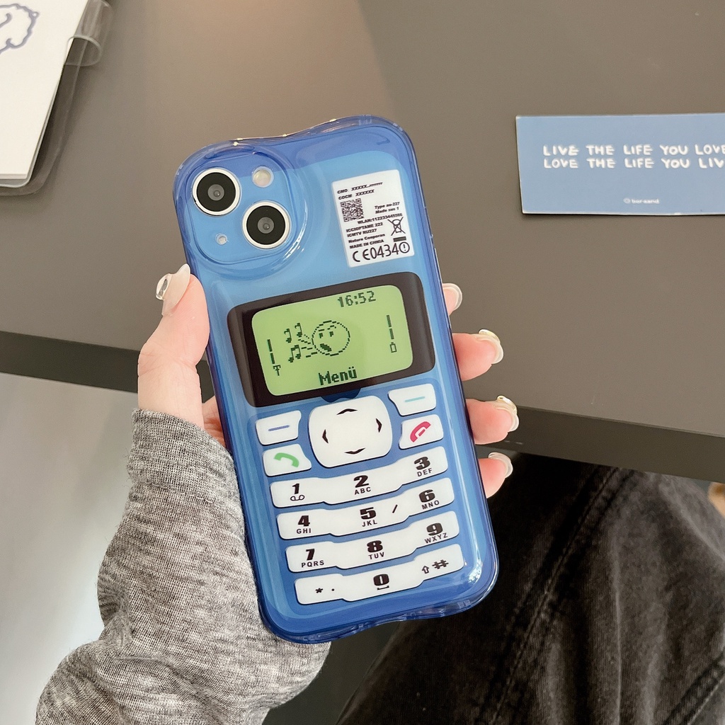 Ốp Điện Thoại Họa Tiết Nokia Cổ Điển Màu Xanh Dương Thời Trang Chống Sốc