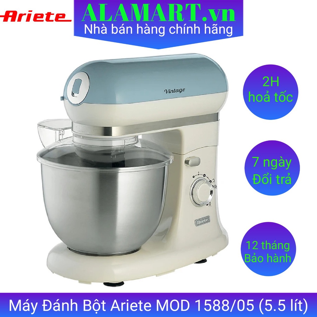 Máy Đánh Bột Ariete MOD.1588  (5.5L) - hàng chính hãng - 3 màu vintage