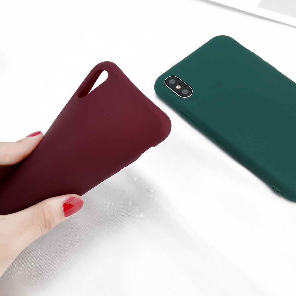 Ốp Lưng Cao Su Mềm Chống Sốc Màu Nhám Cho Iphone X Xr Xs Max | BigBuy360 - bigbuy360.vn