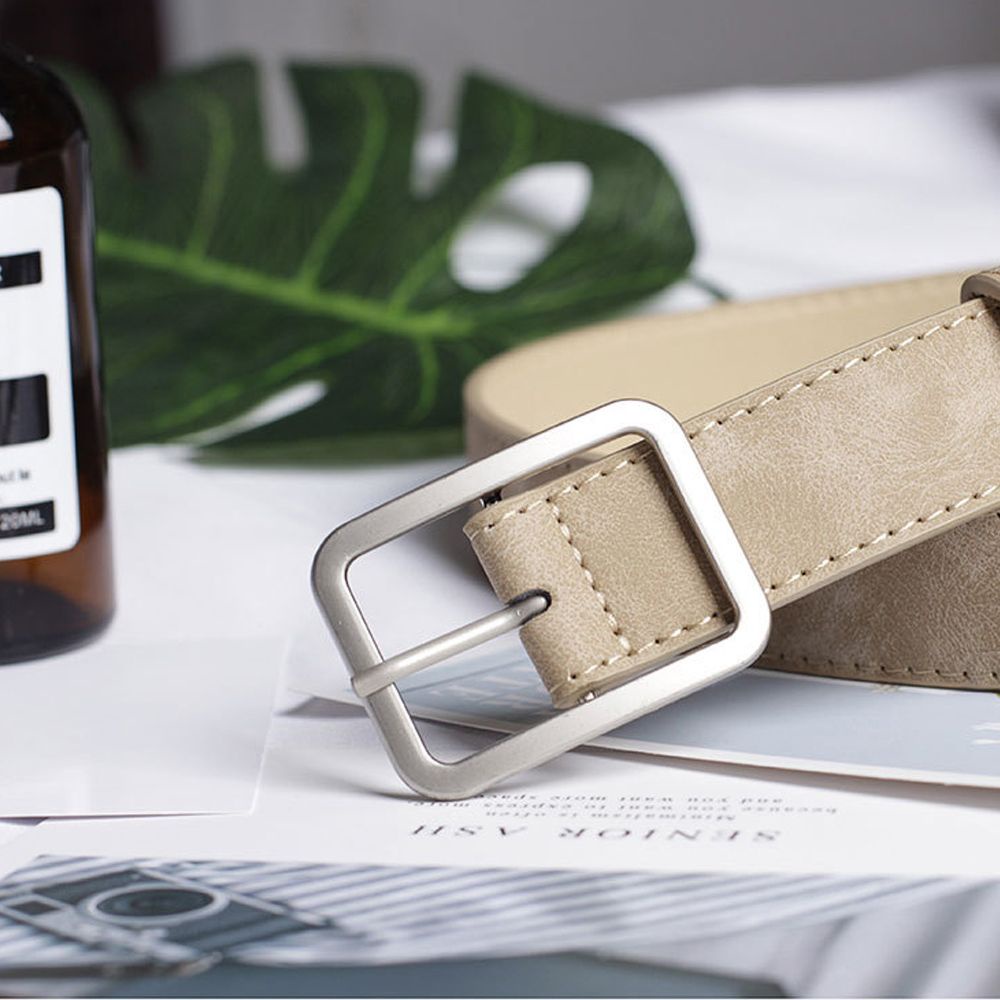 Thắt lưng da khóa kim loại hình vuông nhiều màu tùy chọn phong cách Hàn Quốc cổ điển thời trang cho nữ