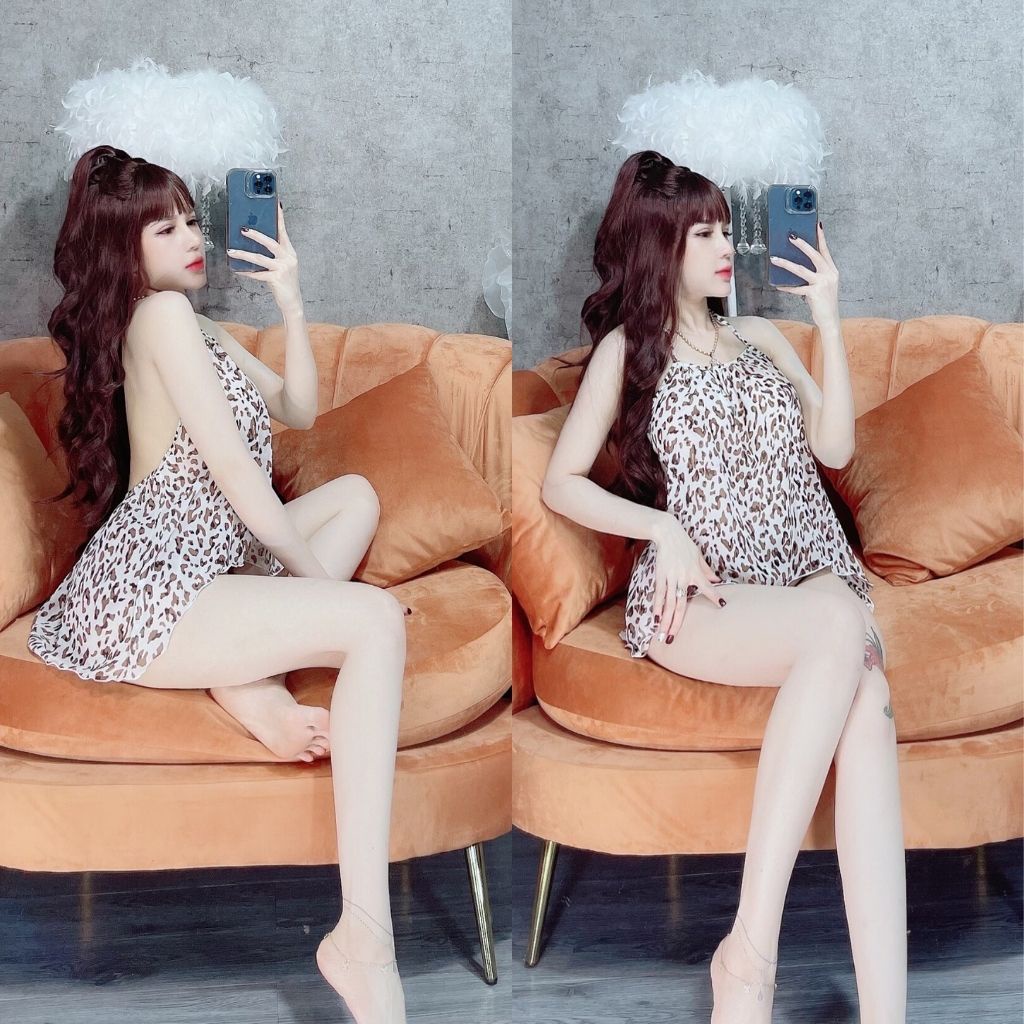 [Mã FAMARAL2 giảm 10K đơn 50K] Đồ ngủ nữ❣️FREE SHIP❣️Đồ ngủ sexy lụa Chiffon phối Satin cao cấp mềm mại xinh xắn &lt; 65kg