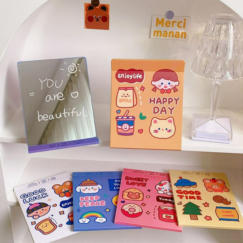 Gương để bàn trang điểm gấp gọn full viền da PU SH119