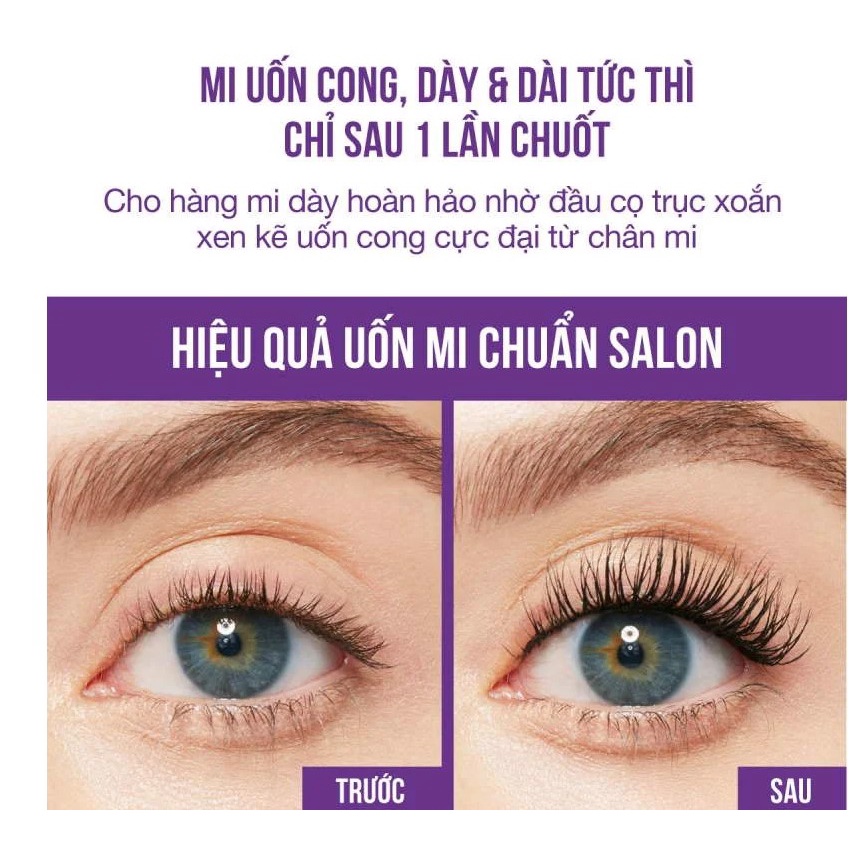 Mascara Làm Dài, Dày Và Cong Mi Chống Trôi Maybelline The Hyper Curl, Lash Sensational, Big Shot, Falsies Lash Lift