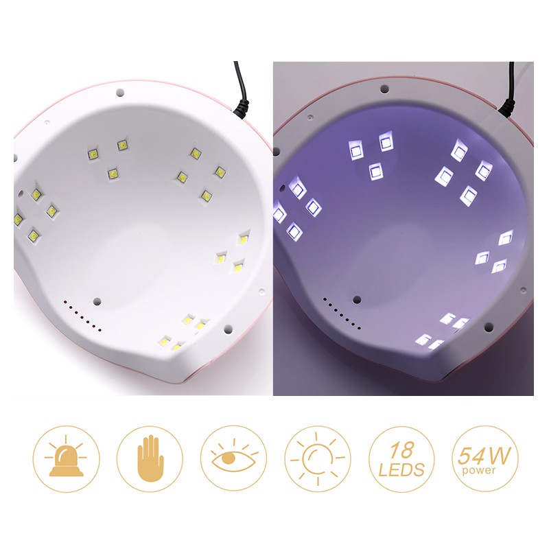  Đèn Hong Khô Sơn Móng Tay 18 Leds 54w Uv 30s / 60s / 90s