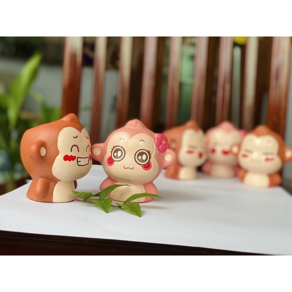 Chậu cây mini để bàn hình khỉ con dễ thương
