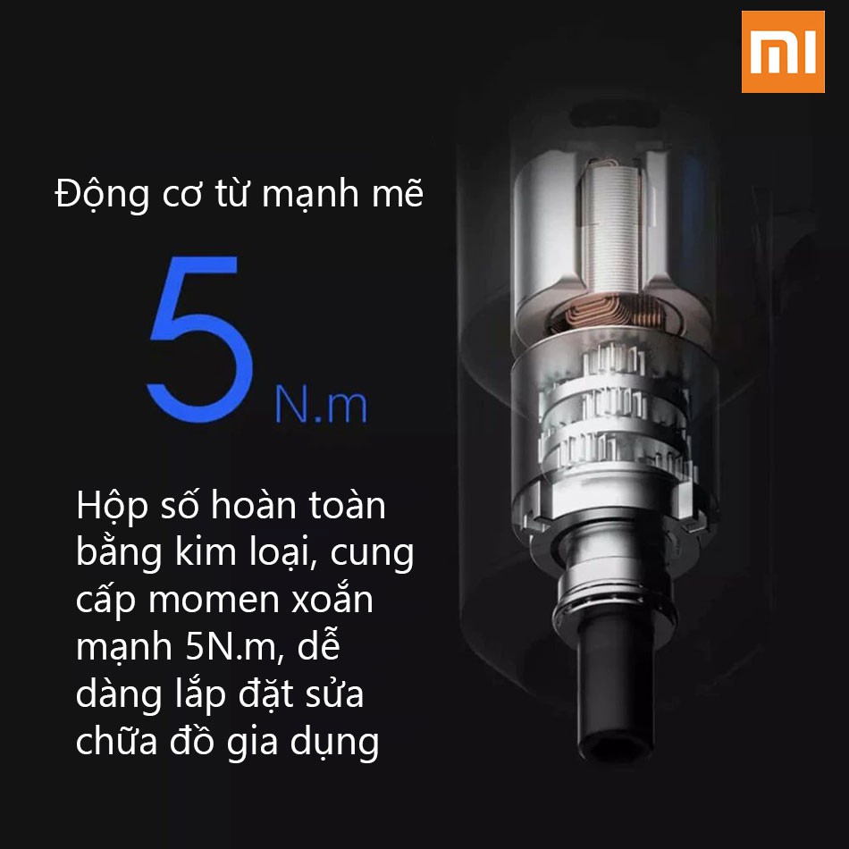 Máy bắn vít điện Mijia Xiaomi 12 đầu bắn, pin 2000mah