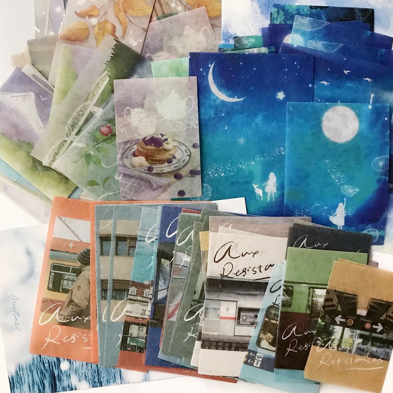 Set 40 sticker giấy washi trang trí planner Gachini