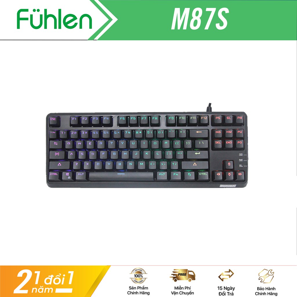 Bàn phím cơ Fuhlen M87s RGB-&quot;Bản mới năm 2020&quot;