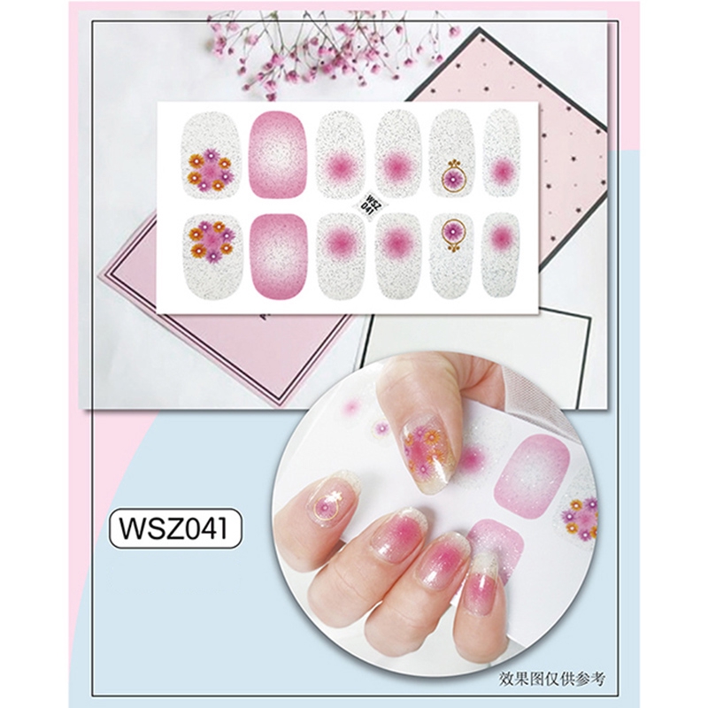 Bộ 12 miếng dán móng tay 3D DIY thời trang WSZ041-060