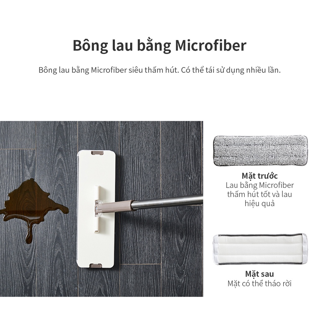 Bộ Cây Lau Nhà Lock&Lock Squeeze Flat Mop [ETM471]