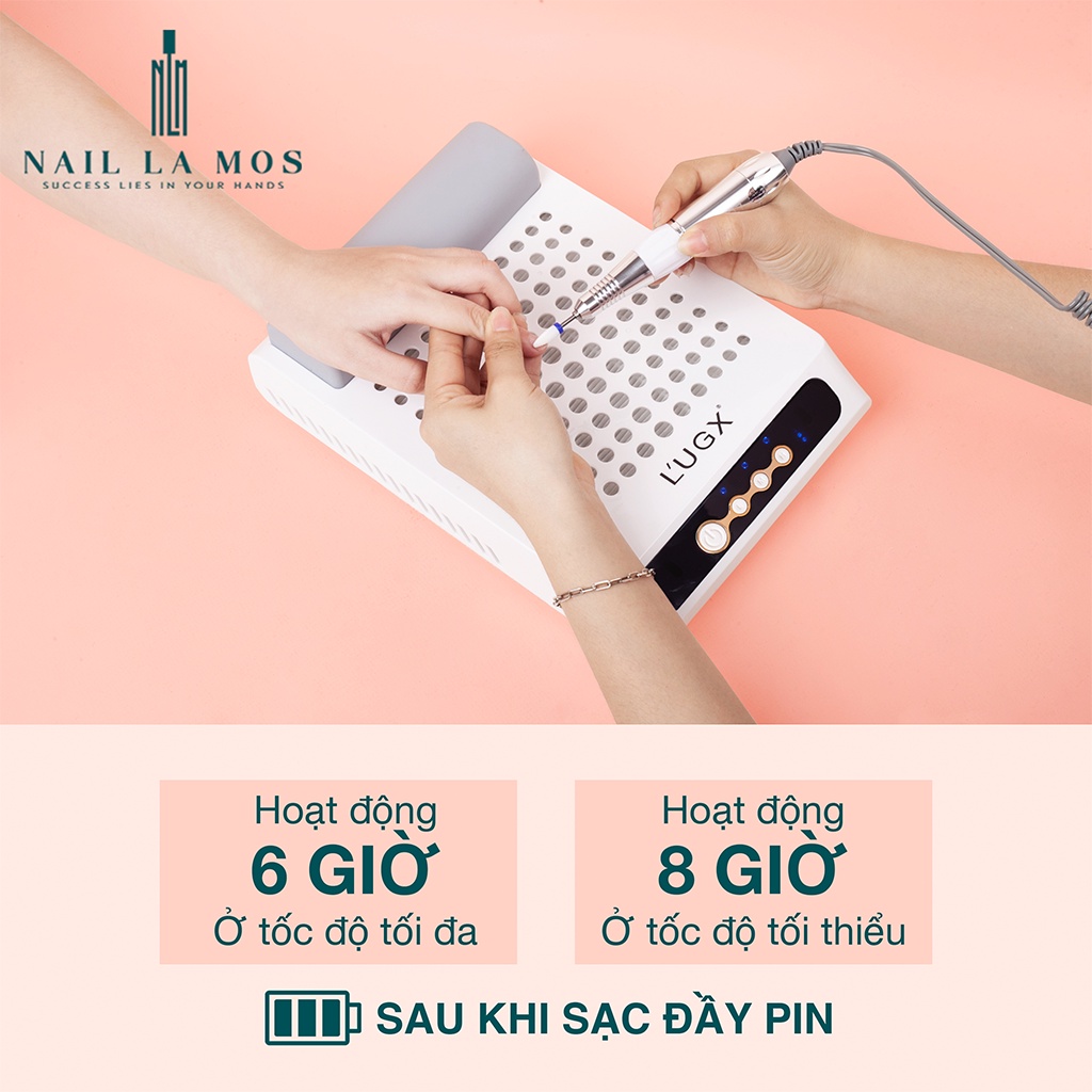 Máy hút bụi nail tích điện L’UGX LG618 chính hãng - Máy hút bụi móng tay cao cấp, chạy rất êm và khỏe