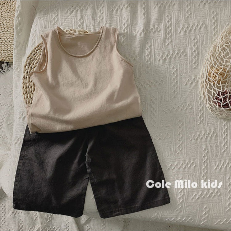 MNGRL Áo ba lỗ Cotton Thời Trang Quần áo Trẻ Em Mùa Hè Hàn Quốc Cho Bé Trai Bé Gái