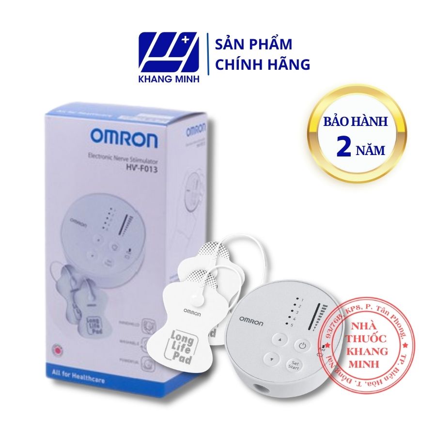 Máy massage xung điện trị liệu Omron HV-F013, điều trị đau nhức cơ, đau lưng, gai cột sống, viêm cơ khớp, tai biến.