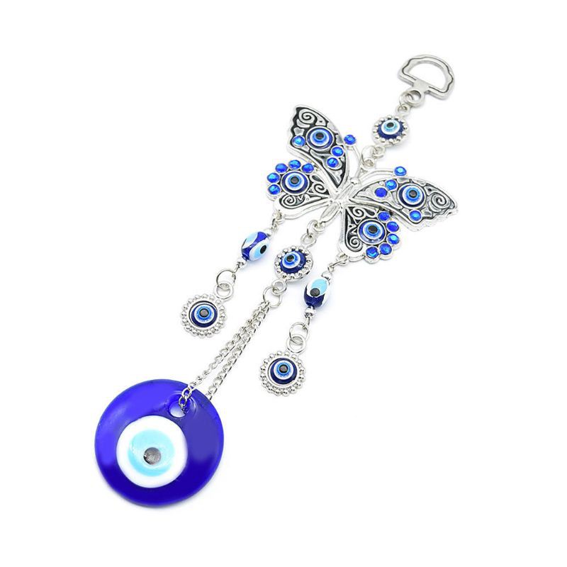 Móc khóa mang lại may mắn cho xe hơi hình con bướm / con mắt ác quỷ