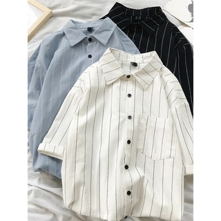 [ ORDER ] Áo sơ mi ulzzang tay lỡ sọc dọc