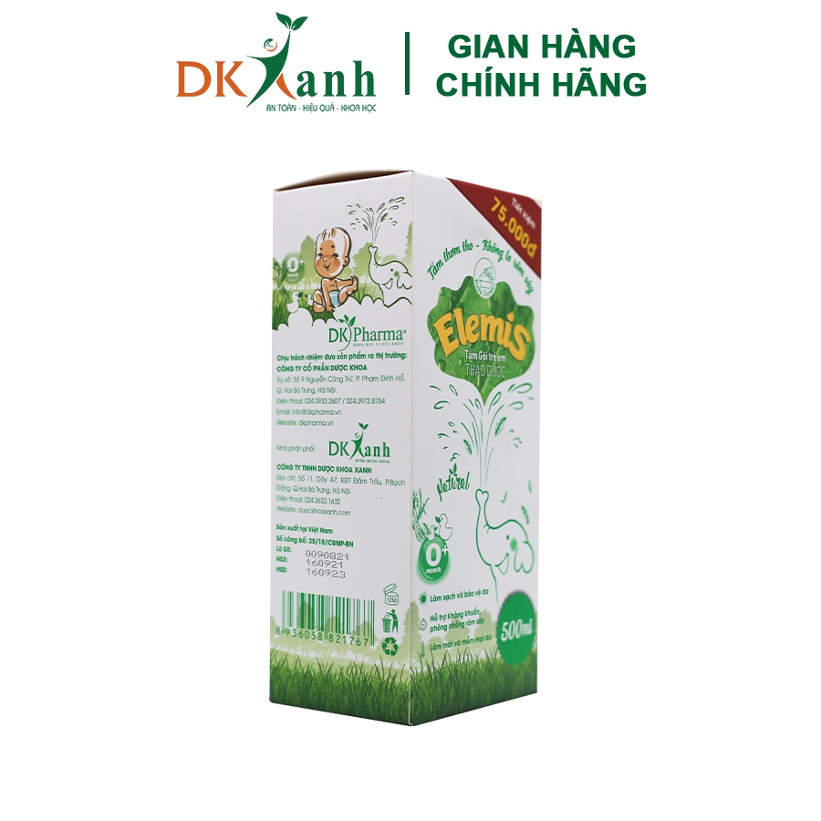 Combo 2 Chai Nước tắm Elemis - DK Pharma, 500ml/chai tặng 2 hộp bông tăm 200 que/hộp