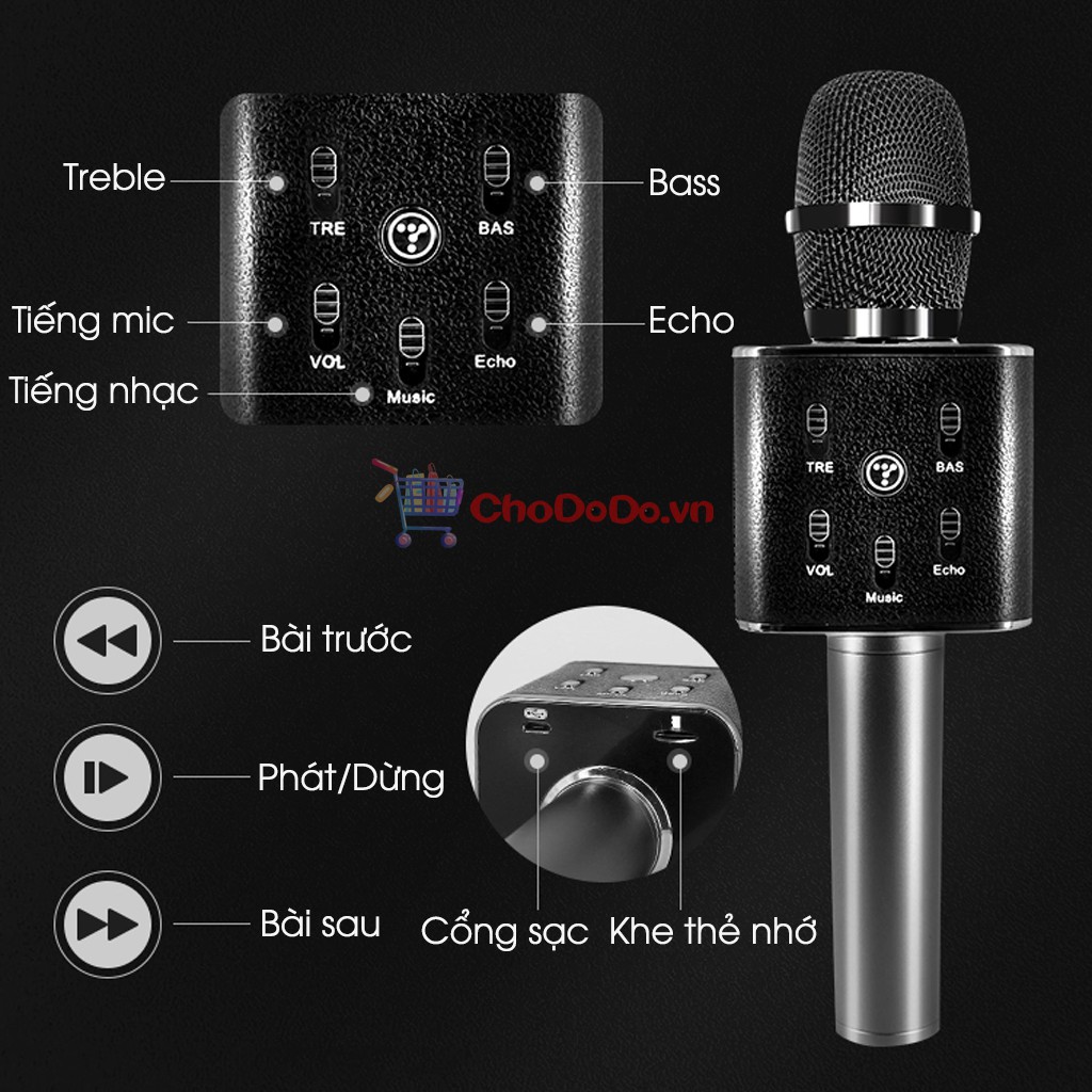 Mic Karaoke Bluetooth Tosing Q9 Có Đèn LED ✔️Giá Rẻ✔️Có Đèn LED✔️Hát Cực Hay