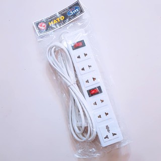 Ổ điện hato - 6 lỗ 2 công tắc