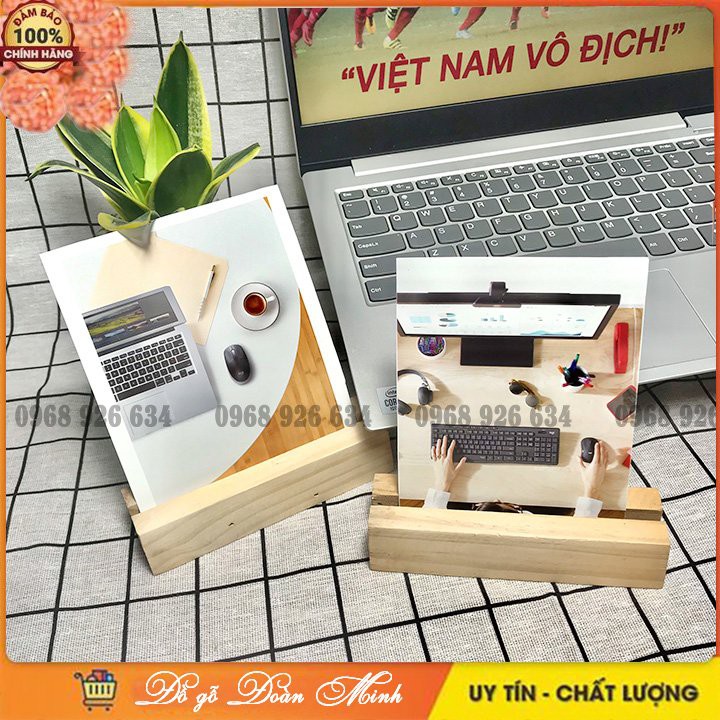 Thanh kẹp giữ ảnh/thiệp/menuFREESHIP Khung gỗ kẹp ảnh để bàn decor trang trí xinh xắn