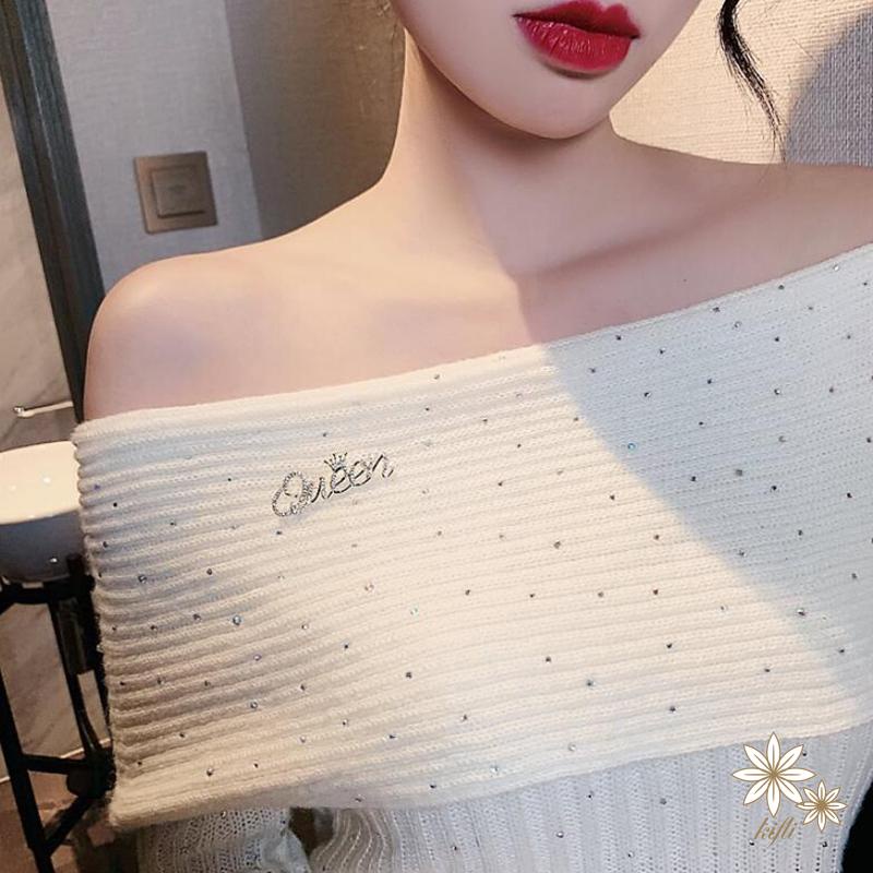 【kifli】Ghim Cài Áo Hình Vương Miện Và Chữ Queen Đính Đá Thời Trang Cho Nữ