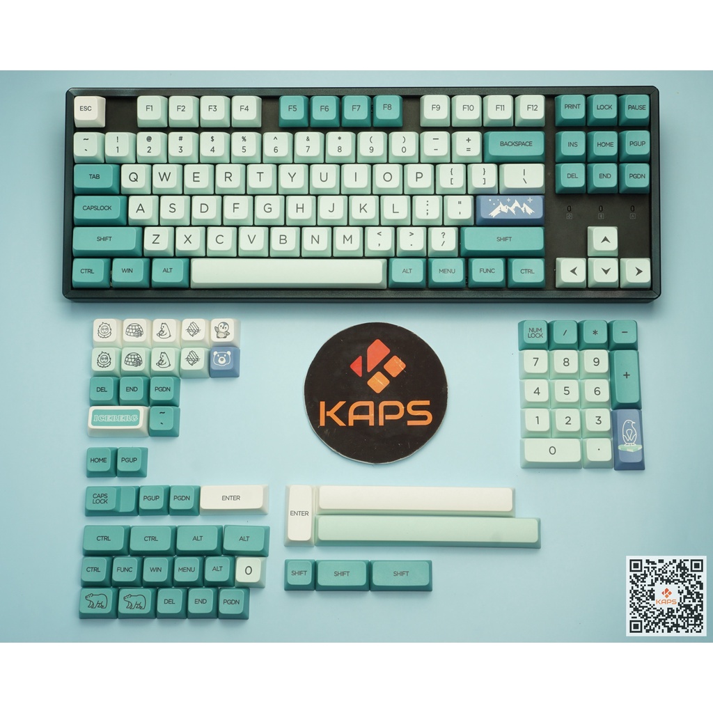 Keycap ICEBERG profile MDA nhựa PBT in Dyesub 146 nút cho bàn phím cơ (Filco, Leopold, IKBC, Edra, keychron)