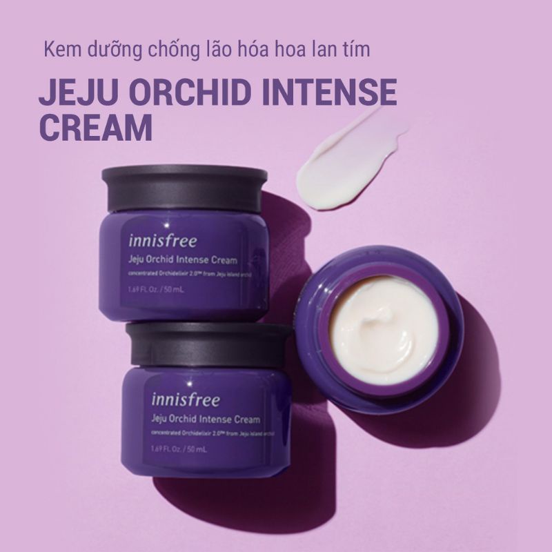 10ml - Kem dưỡng chống lão hóa innisfree Jeju Orchid Intense Cream hoa lan tím