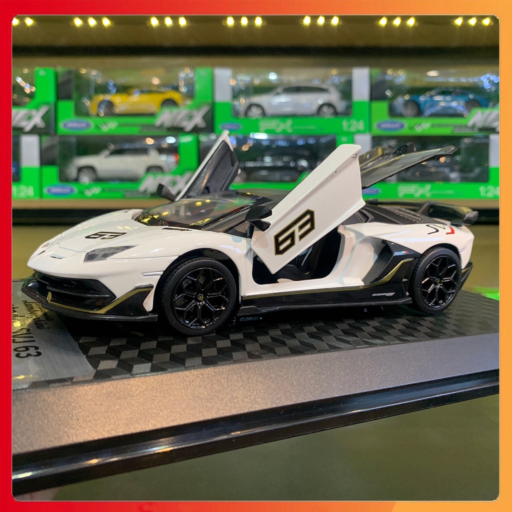 Mô hình xe Lamborghini Aventador SVJ 63 tỉ lệ 1:24 MSZ
