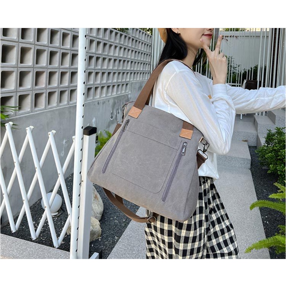 Túi xách túi đeo vai nữ vải canvas thời trang cao cấp phong cách mới