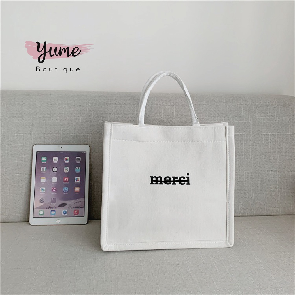 Túi Vải Merci Loại 1, Túi Tote, Cỡ Lớn Thời Trang YUME Đựng Nhiều Đồ Cực Đẹp 2021 TMC