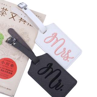 Thẻ tên treo vali hành lí thêu chữ Mr Mrs