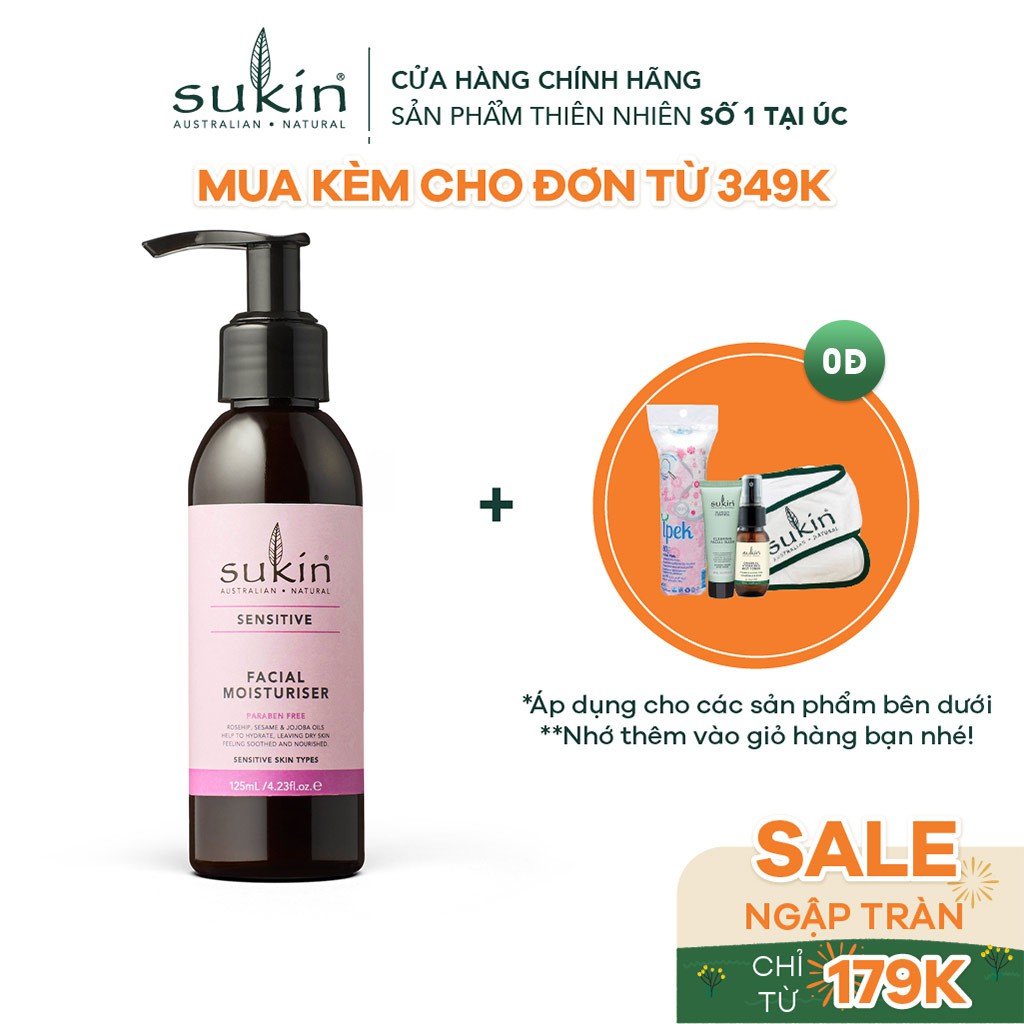 Kem Dưỡng Ẩm Dành Cho Da Nhạy Cảm Sukin Sensitive Facial Moisturiser 125ml