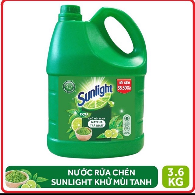 Nước Rửa Chén Sunlight Matcha Trà Nhật 3,6kg