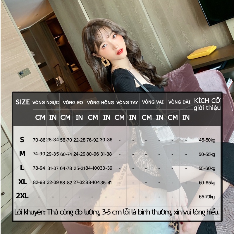 ZYHT Đầm Dệt Kim Màu Đen Dáng Dài Gợi Cảm Thời Trang Hàn Quốc Cho Nữ 4632