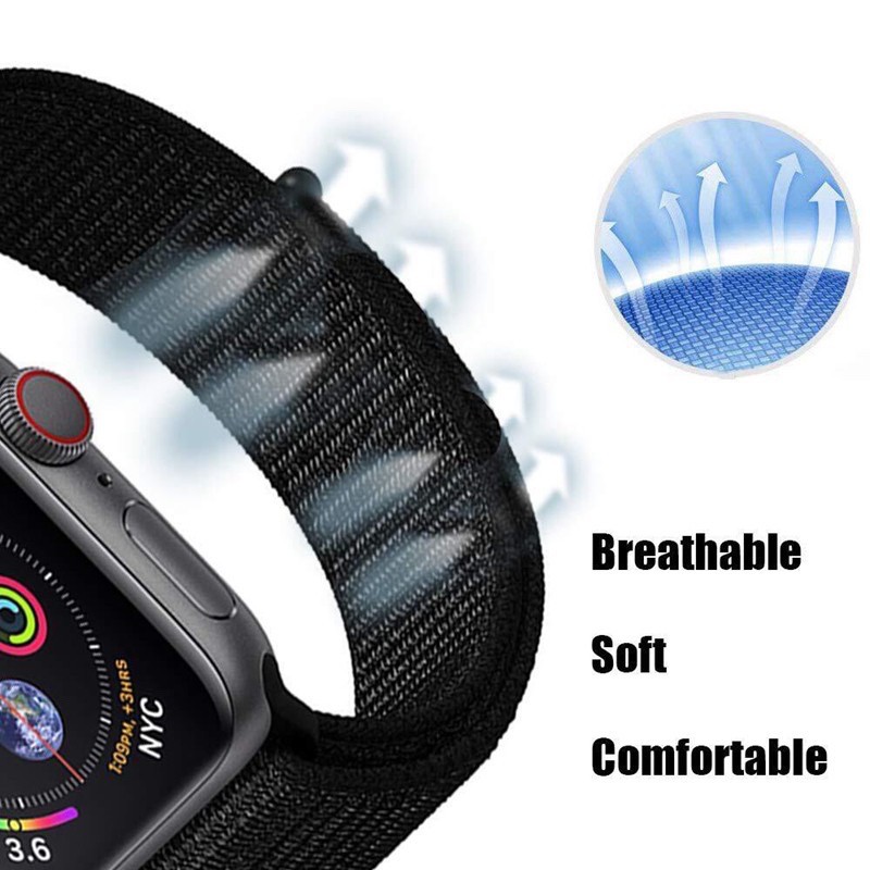 Dây đeo nylon thay thế cho đồng hồ thông minh iWatch 1 2 3 4 5 6 T500 / X6 / X7 / W27 42-44mm