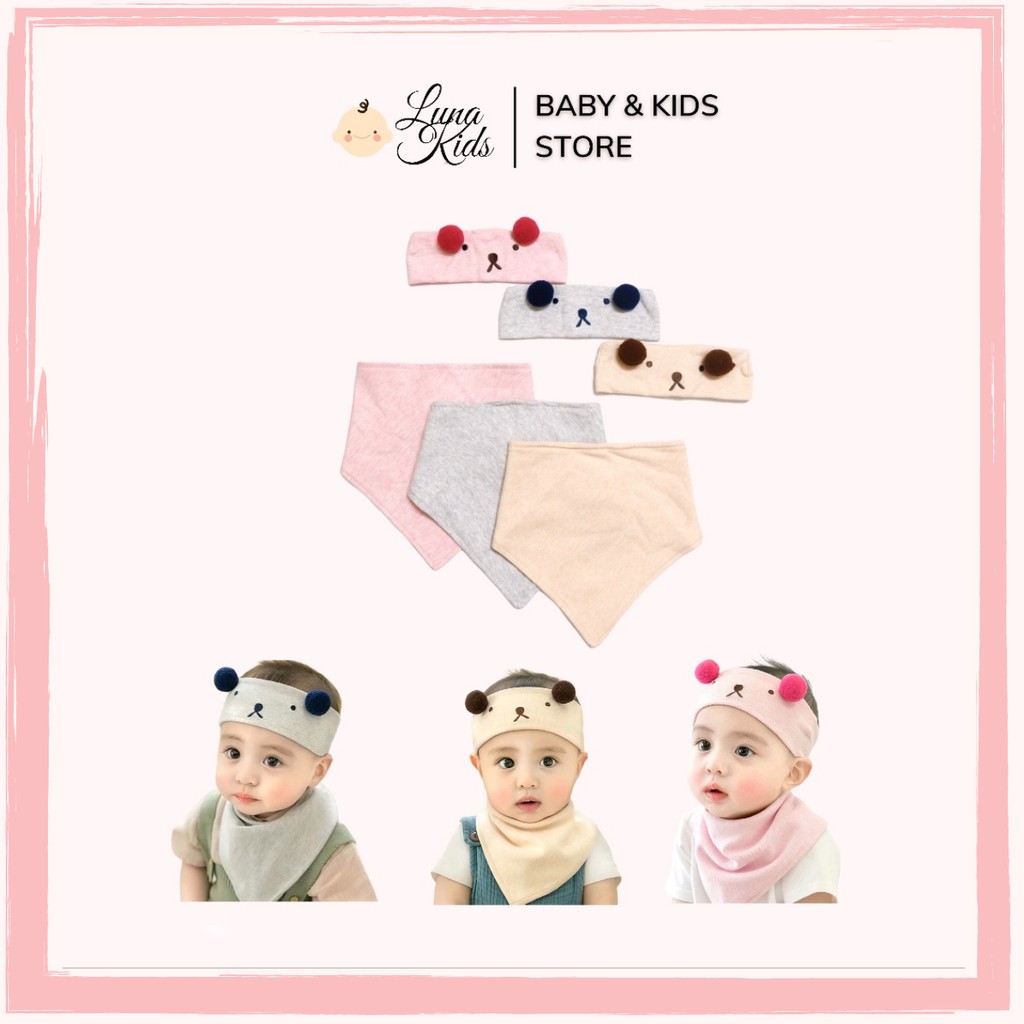 Set yếm kèm turban cho bé, bé trai, bé gái - LunaKids [Ảnh thật]