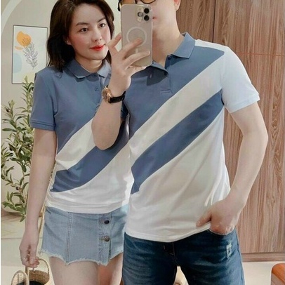 Áo Polo nam nữ ngắn tay cổ bẻ, áo đôi nam nữ phối màu mẫu mới cực đẹp