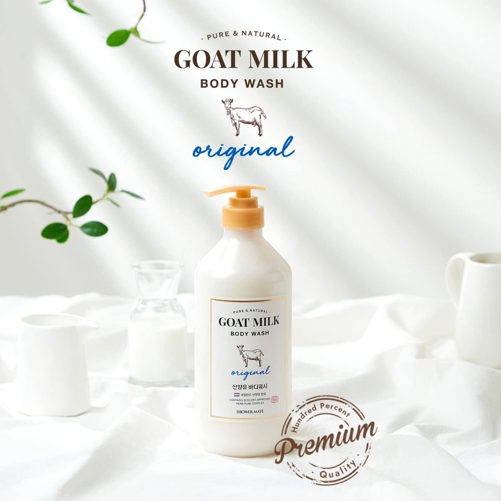 Sữa tắm sữa dê Shower Mate Goat Milk Original dưỡng ẩm cho làn da mềm mịn, an toàn cho da nhạy cảm 800ml